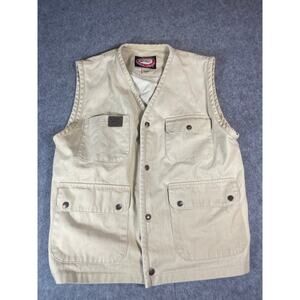 VINTAGE Outback Collection Vest Men Large Beige Utility Outdoor Hunting Workwear